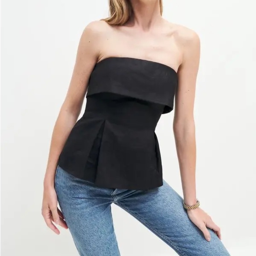 Reformation Daria Linen Strapless Top